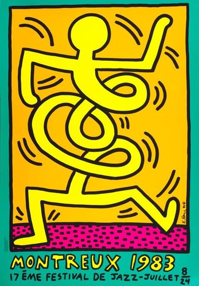 KEITH HARING Keith HARING - From - Montreux Jazz Festival - Silkscreen poster - 99...