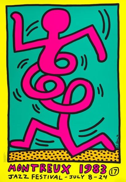 KEITH HARING Keith HARING D'après - Montreux Jazz Festival - Silkscreen poster -...