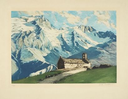 Charles CONTENCIN Charles CONTENCIN (1898-1955) - alpine landscape - Aquatint signed...