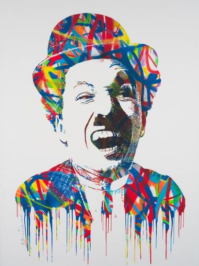 Mister Brainwash Mister BRAINWASH (1966) - Charlie Chaplin - Mixed Technique signed...