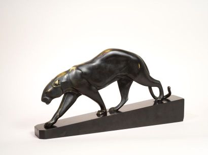 Maurice PROST Maurice PROST (1894-1967)- Walking panther - Bronze with black patina...