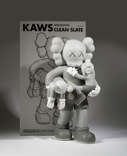 KAWS KAWS (1974) - Clean Slate (Grey), 2018 - Figurine en vinyle peint - Avec sa...