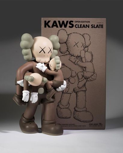 KAWS KAWS (1974) - Clean Slate (Brown), 2018 - Figurine en vinyle peint - Avec sa...