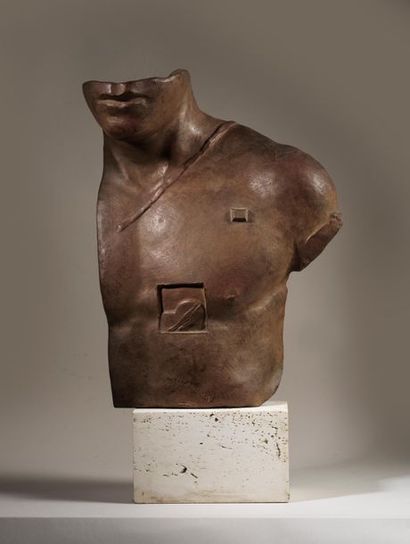 Igor MITORAJ Igor MITORAJ (1944-2014) - Aescelpios - Bronze sculpture with brown...