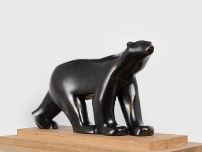 François Pompon François POMPON (1874-1931) - White bear, 1927 - Bronze with black...
