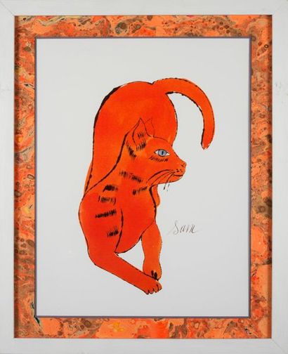 ANDY WARHOL Andy WARHOL - D'après - Cat named Sam - Offset lithographie - Tampon...
