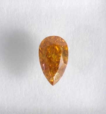 Diamant Diamant sous scellé - 0,32 carat - Natural fancy intense orange-yellow, I...
