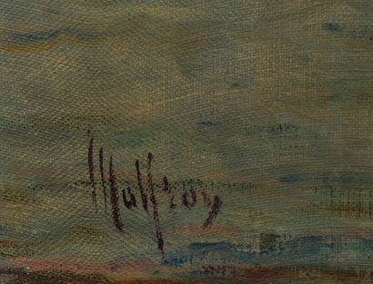 Henri MALFROY Charles CONTENCIN (1898-1955) - Wengen in Winter - Oil on cardboard...