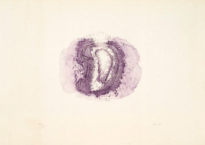 Jean FAUTRIER Jean FAUTRIER (1898-1964) - Otage violet - Etching and wash on old...