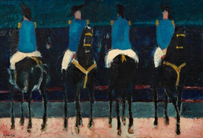 André BRASILIER André BRASILIER (1929)- Roman Circus, 1955- Oil on canvas signed...