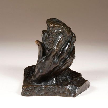 Auguste RODIN Auguste RODIN- The Hand of God, small model, version with flat rocky...