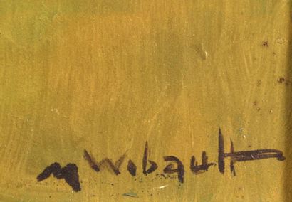 Marcel WIBAULT Marcel WIBAULT (1905-1998) - Chalets en été - Huile sur isorel signée...