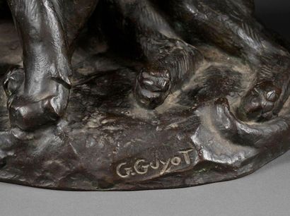Georges Lucien GUYOT Georges Lucien GUYOT (1885-1973) - La caresse, vers 1935 - Bronze...