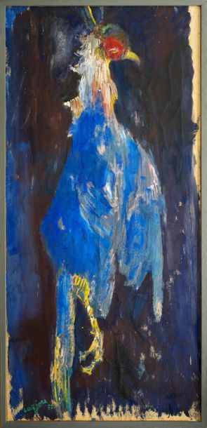 Bernard LORJOU Bernard LORJOU (1908-1986) - Le Coq (Faisan Bleu) - Huile et crayon...