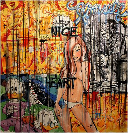 SPARK SPARK (1969 ) - Nice Heart - Mixed media on canvas - 150 x 150 cm
Note : Benjamin...