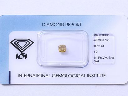 Diamant Cushioned modified square diamond, brilliant modified under seal weighing...