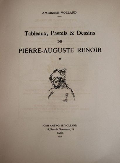 RENOIR Pierre-Auguste Renoir, tableaux, pastels et dessins par Ambroise Vollard,...