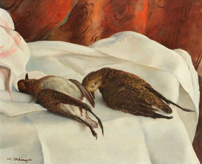 Maurice EHLINGER Maurice EHLINGER (1896-1981) - Nature morte aux oiseaux - Huile...