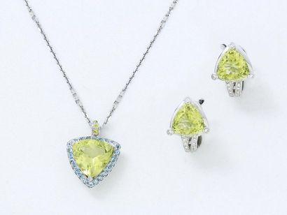 MAUBOUSSIN MAUBOUSSIN- Set in white gold 750 thousandths composed of a pendant

"So...