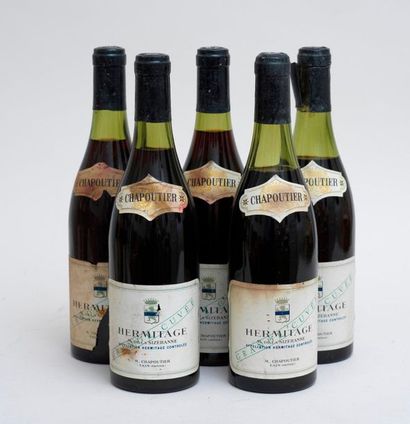 HERMITAGE, VIN 5 bottles HERMITAGE Grande Cuvé Chapoutier (levels between 3 and 4cm,...