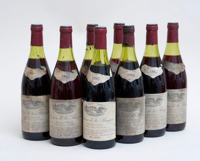 MOULIN A VENT, VIN 8 bottles MOULIN À VENT 1980 Château de la Bruyère (levels between...