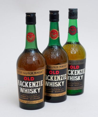 WHISKY Mackenzie 3 bottles WHISKY Mackenzie (light low to high shoulder levels, faded...