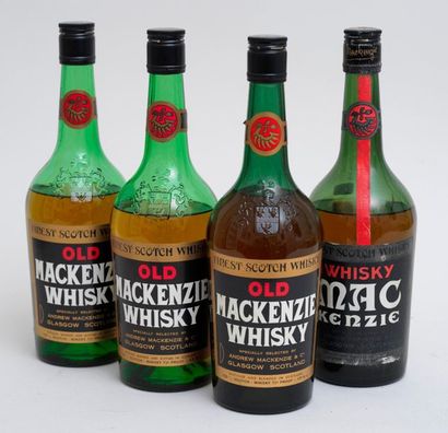 WHISKY Mackenzie 4 bottles WHISKY Mackenzie (light low to high shoulder levels, faded...