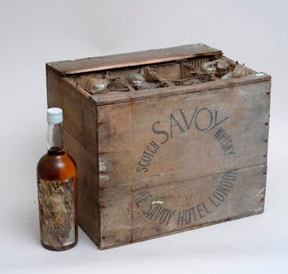 Whisky 12 bottles WHISKY Savoy Hotel London (estimated bottling 1960) (badly damaged,...