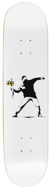 BANKSY BANKSY (d'après) (1974) - Lanceur de fleurs - Sérigraphie sur skateboard -...