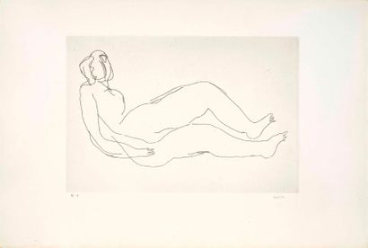 Jean FAUTRIER Jean FAUTRIER (1898-1964) - Nu couché IV - Etching on Arches wove paper...