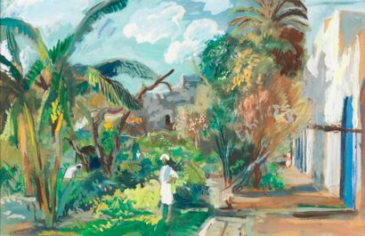 Edy Legrand Edy LEGRAND (1892-1970) - Orientalist Scene, Tanger - Watercolor signed...