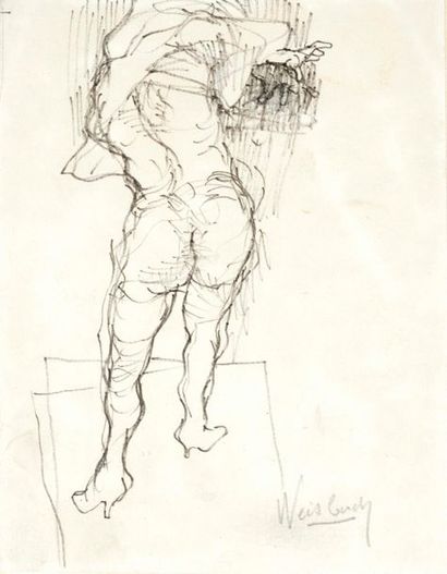 Claude WEISBUCH Claude WEISBUCH (1927-2014) - Nude back - Drawing signed lower right...