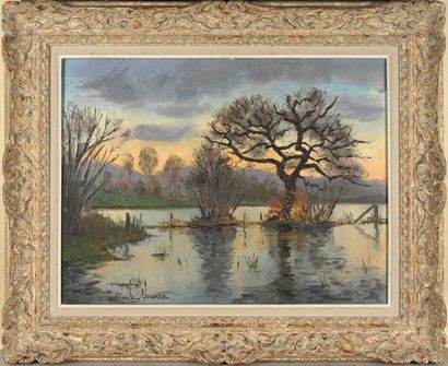 Paul-Emile Pissarro Paul-Emile PISSARRO (1884-1972) - Flood - Oil on canvas signed...