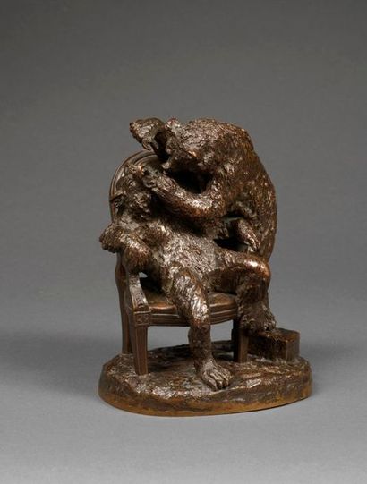 Christophe FRATIN Christophe FRATIN (1801-1864) - Dental bear - Bronze with shaded...