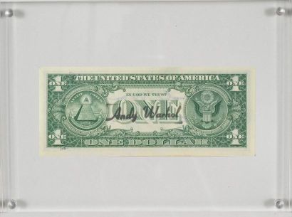 ANDY WARHOL Andy WARHOL (1928-1987) - One Dollar Bill.1 U.S. Dollar bill signed in...