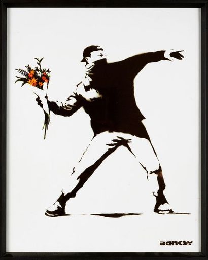 BANKSY BANKSY (from) - Flower Thrower - Signed in the plate - Unnumbered limited...
