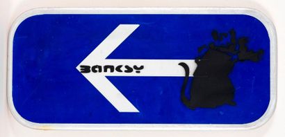 BANKSY BANKSY (after) - The Photographer Rat, circa 2000- Stencil on road sign -...