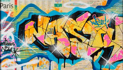 NASTY NASTY - Graff sur plan de métro- Série du collectif AEC "Artistes en cavale"...
