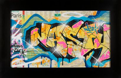 NASTY NASTY - Graff sur plan de métro- Série du collectif AEC "Artistes en cavale"...