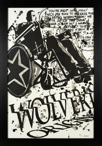 SPARK SPARK (1969 ) - Wolvert Origin - Encre et graff sur papier - 110 x 73 cm -...