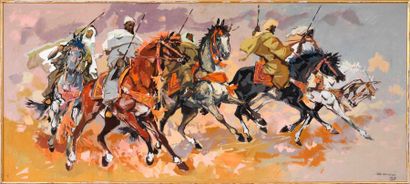 Jean-Gaston MANTEL Jean-Gaston MANTEL (1914-1995) - Fantasia - Large oil on canvas...