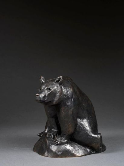 Georges Guyot Georges GUYOT (1885-1973) - Pyrenean Bear - Bronze with a rich brown-black... Gazette Drouot