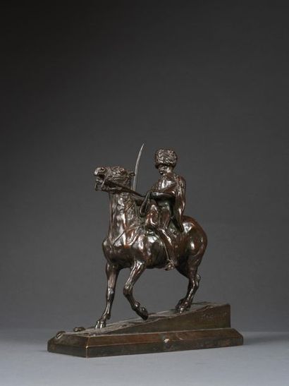 J.L Ernest MEISSONIER J.L Ernest MEISSONIER (1815-1891) - Hussard à cheval - Bronze...