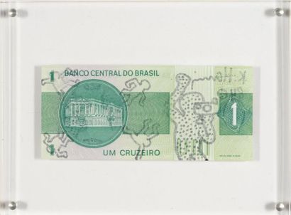 KEITH HARING Keith HARING (1958-1990) - Banco Do Brasil bill - signé et daté (19)84...