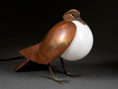 FRANÇOIS-XAVIER LALANNE François-Xavier LALANNE (1927-2008) - Lampe pigeon - Bronze,...