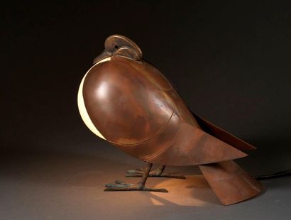 FRANÇOIS-XAVIER LALANNE François-Xavier LALANNE (1927-2008) - Pigeon lamp - Bronze,...