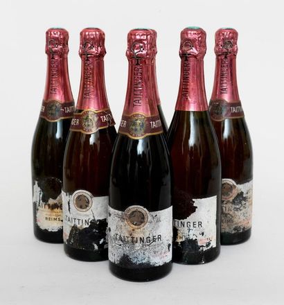 Taittinger 6 bouteillles CHAMPAGNE TAITTINGER 1964 Brut rosé (niveaux estimés bons...