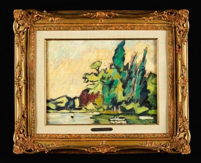 Louis VALTAT Louis VALTAT (1869-1952)- Bois de Boulogne, 1937 - Oil on canvas - Signed...