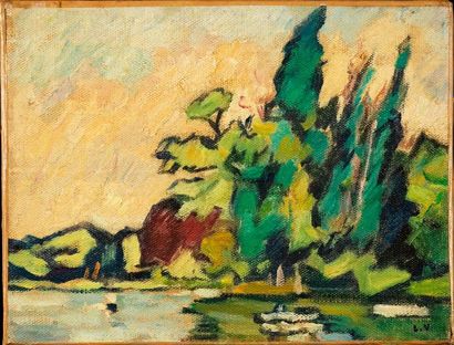 Louis VALTAT Louis VALTAT (1869-1952)- Bois de Boulogne, 1937 - Oil on canvas - Signed...