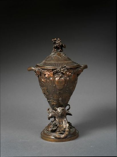 AUGUSTE-NICOLAS CAIN Auguste-Nicolas CAIN (1821-1894) - Hunting cup with fox and...